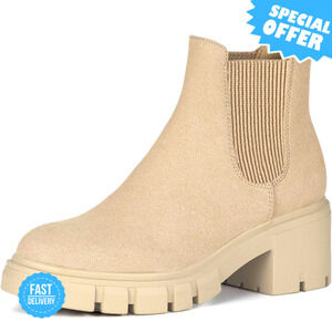 BRAND NEW Athlefit Chelsea Boots Chunky Heel Slip-On Ankle Booties